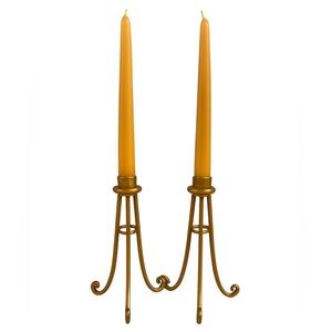 Set of 2 gold candlestick holders metal candle holders gold tablescape decor
